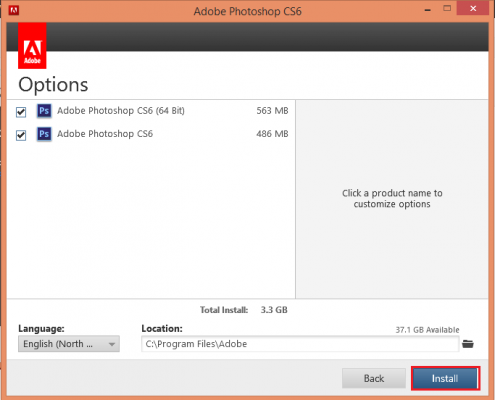 Chọn phiên bản Photoshop Adobe CS6 theo HDH máy tính