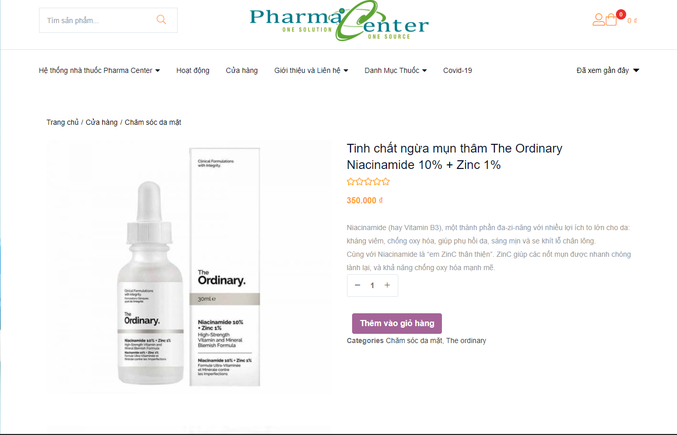 Mua the ordinary tại pharmacenter